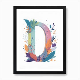 Colorful Letter D Illustration 2 Art Print