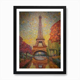 Eiffel Tower Paris France Paul Signac Style 17 Art Print
