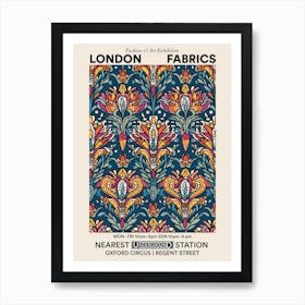 Poster Radiant Petals London Fabrics Floral Pattern 3 Art Print