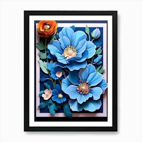 Blue Flowers 8 Art Print