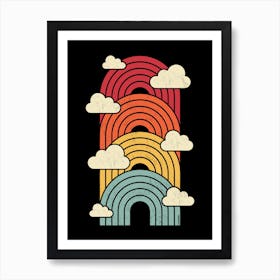 Cloudy hill minimalism Art Print