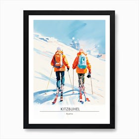 Kitzbuhel   Austria, Ski Resort Poster Illustration 3 Art Print