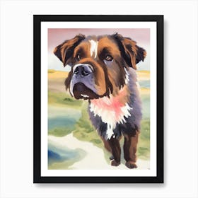 Newfoundland Watercolour Dog Art Print