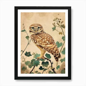 Burrowing Owl Painting 3 Art Print