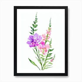 Snapdragons 2 Watercolour Flower Art Print