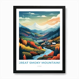 Usa Great Smoky Mountains Travel Art Print