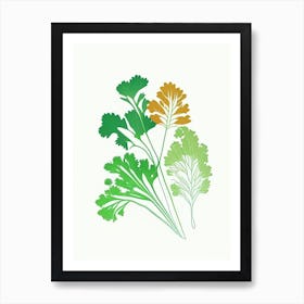 Parsley Spices And Herbs Minimal Line Drawing 1 Art Print