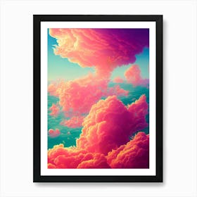 Clouds Sky Sunset Fantasy Dream Cumulus Nature Art Print