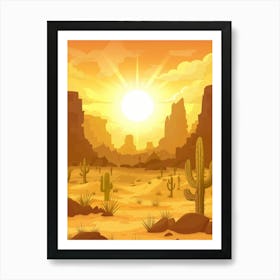 Desert Landscape With Cactus Art Print