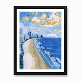 Travel Poster Happy Places Gold Coast 3 Art Print