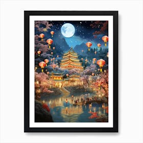 Chinese Lantern Festival Illustration 1 Art Print