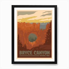 Bryce Canyon National Park Travel Poster Art Print