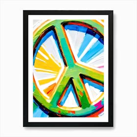 Color Popping Peace Sign Art Print