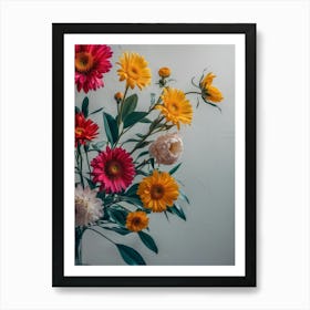 Colorful Flowers In A Vase 1 Art Print