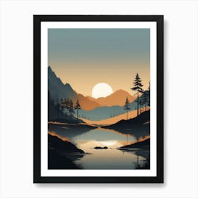 Sunset By The Lake 2 Art Print