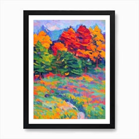 Norway Spruce tree Abstract Block Colour Art Print