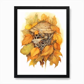 Beeswax Bee Beehive Watercolour Illustration 2 Art Print