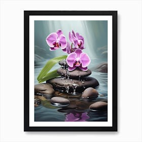 Orchids In Water Art Print