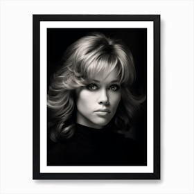 Black And White Photograph Of Jane Fonda 1 Art Print