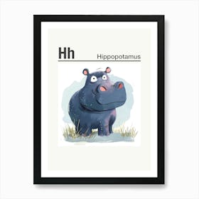 Animals Alphabet Hippopotamus 1 Art Print