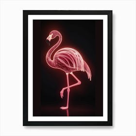 Neon Flamingo Art Print