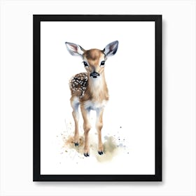 Fawn Watercolour Nursery 4 Art Print