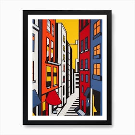 Painting Of New York  In The Style Of Pop Art Art Print