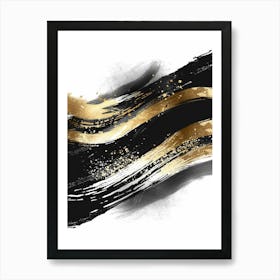 Abstract Black And Gold Painting 99 Art Print