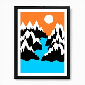 Mountainous River landscape Art Print