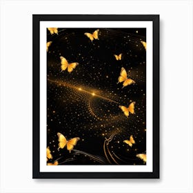 Golden Butterflies 16 Art Print