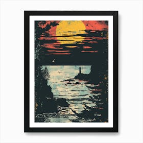 Sunset At The Lighthouse 2 Art Print