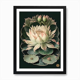 Water Lily 2 Floral Botanical Vintage Poster Flower Art Print