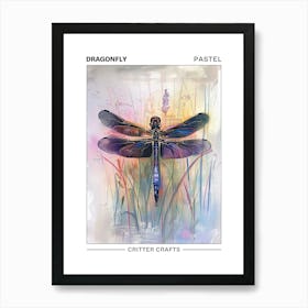 Dragonfly Pastel Watercolour 4 Poster Póster