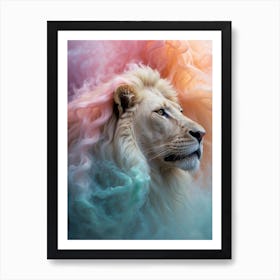 Lion In The Clouds Art Print