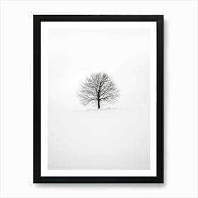 Minimalist Black and White Tree Art Print