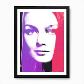 Pink And Purple Woman Portrait Wall Art Print Art Print