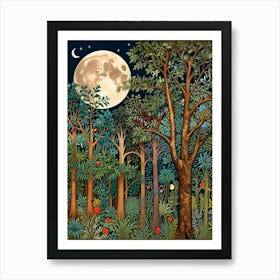 William Morris Night In The Forest 1 Art Print