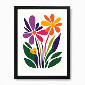 Flowers On A White Background 15 Art Print