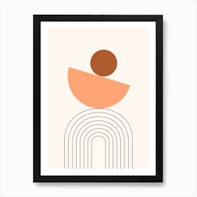 Mid-Century pattern: Boho arch and circles Art Print