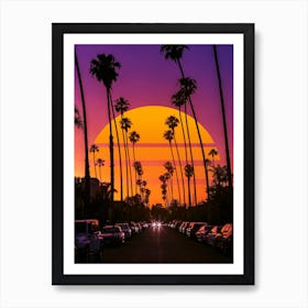 Retro Sunset Art Print
