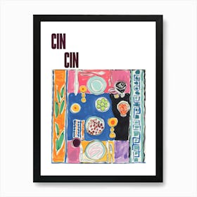 Cin Cin Poster Summer Wine Matisse Style 3 Art Print