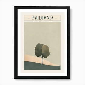 Paulownia Tree Minimal Japandi Illustration 4 Poster Art Print