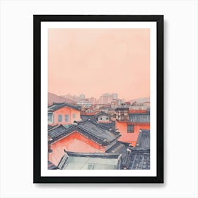 Seoul Rooftops Morning Skyline 1 Art Print