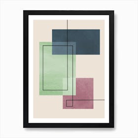 Composition of squares and lines 3 Art Print
