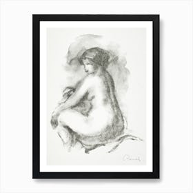 Study Of A Nude , Seated Woman, Pierre Auguste Renoir Art Print