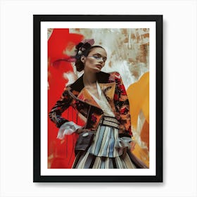 Woman In A Colorful Outfit Art Print