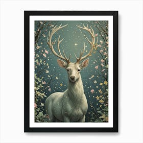 Deer In The Forest no1 Art Print