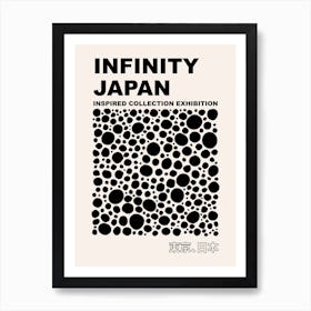 Dots Infinity Yayoi Inspired Black Hallway Art Print