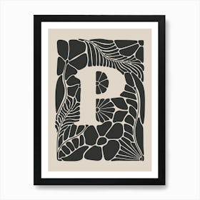 Botanical Letter P No 0756 Art Print