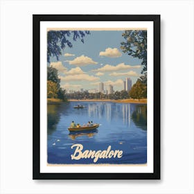 Aihrgdesign A Retro Travel Poster For Bangalore 3 Art Print